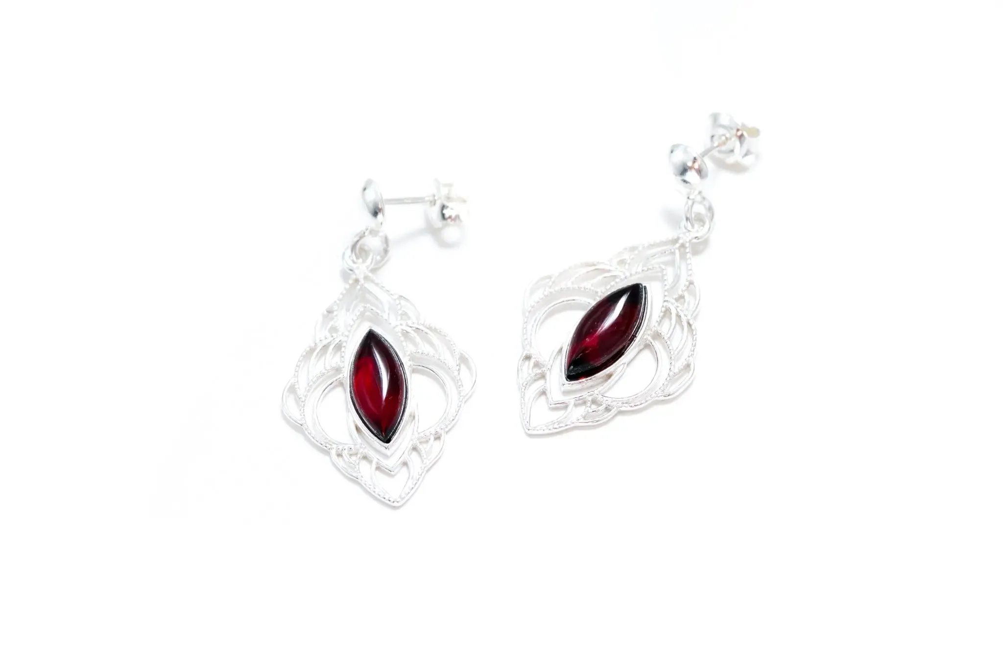 Chandelier Frame Cherry Amber Earrings